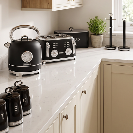 Geepas matching kettle toaster and complete kitchen appliance set
