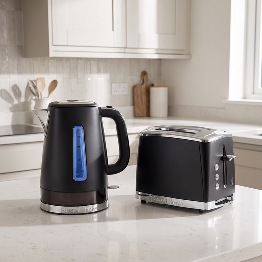 russell hobbs kitchen essentials kettle and toaster for your first home kitchen that will last for a long time