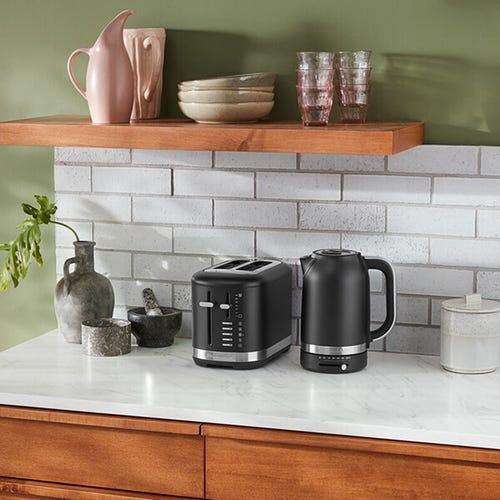 black kettle and toaster set