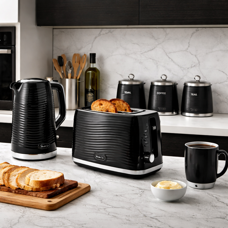 shop swan wave kettle and toaster kitchen set uk vibe home