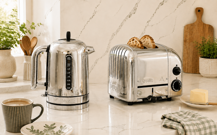 dualit best selling classic kettle and toaster kitchen set in stainless steel at vibe home uk shop