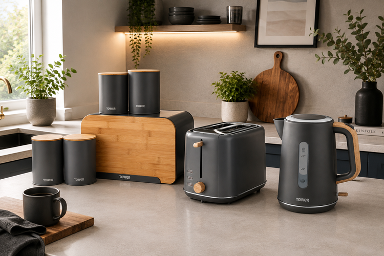 grey Tower Scandi Kettle & Toaster Matching Kitchen Sets