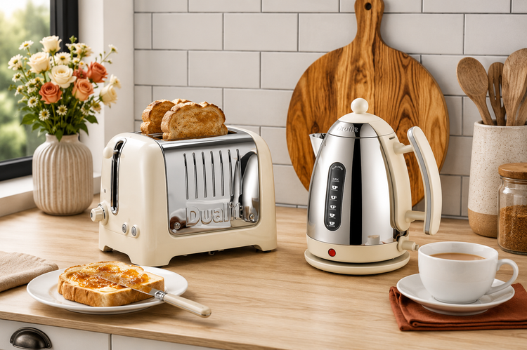 Dualit Lite cream trim Kettle & Toaster Matching Kitchen Sets