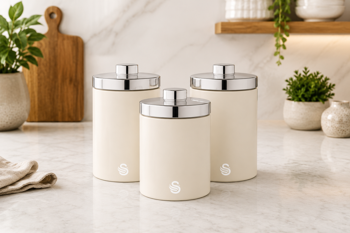 swan townhouse cream tea coffee, sugar storage food containers
