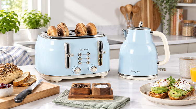 Salter blue matching Kettle & Toaster Sets