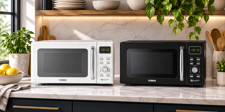 Tower microwaves and matching kitchen appliance sets