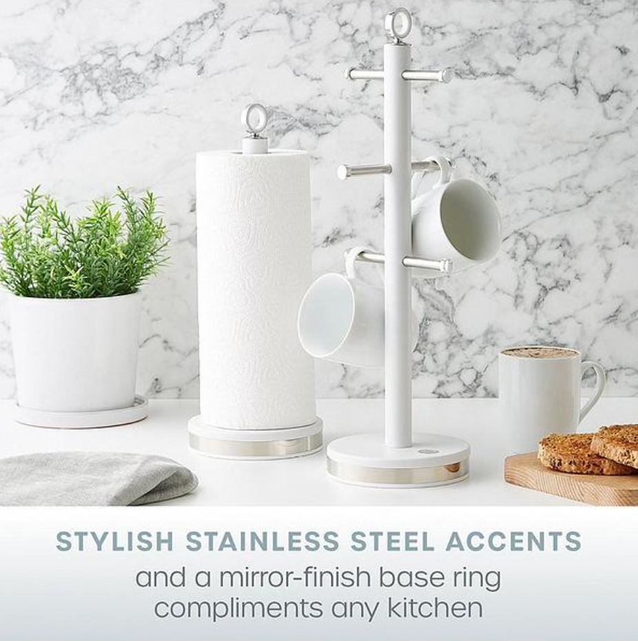 tower cavaletto pink belle towel pole and mug tree set kitchen roll holders sets shop deals best swan retro style new vibe home