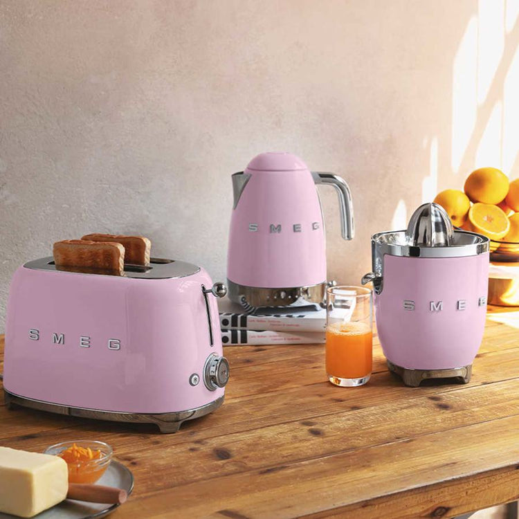 smeg pink kettle toaster mixer