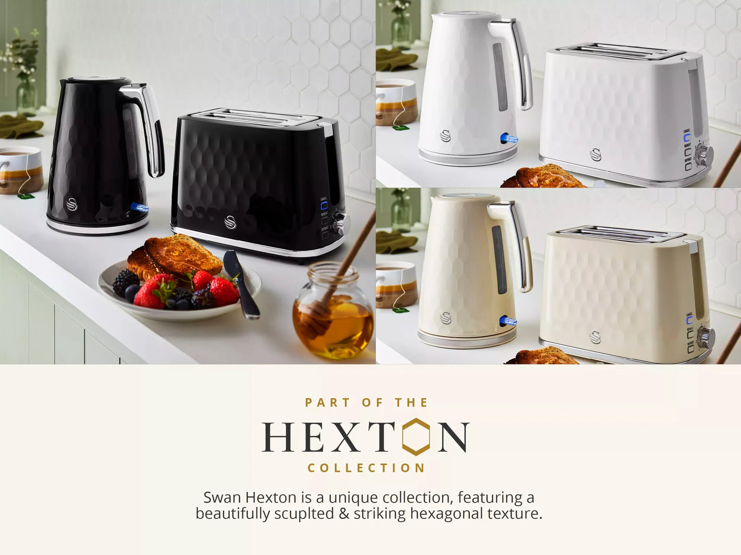 Swan Hexton Kettle & Toaster Matching Kitchen Sets