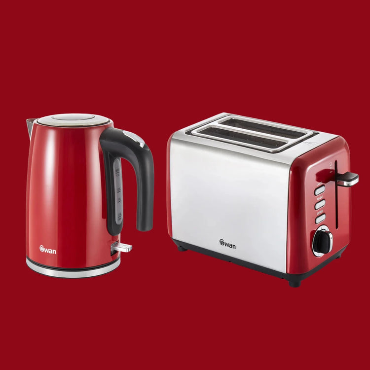 swan townhouse red kitchen sets kettle toasters set tower swan matching kettles and toasters