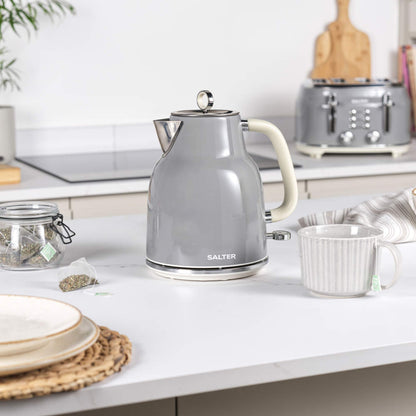 Salter Salter Retro Kettle & 2 Slice Toaster Kitchen Set (Grey)