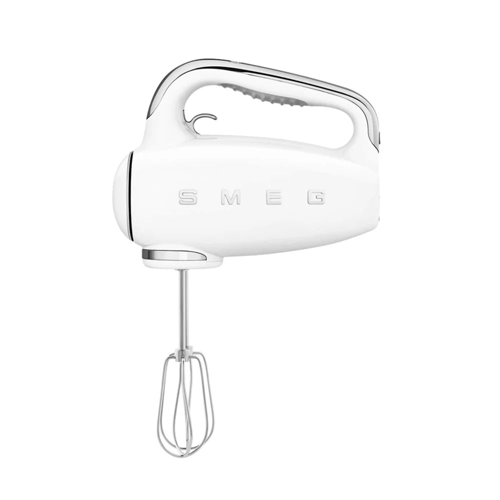 SMEG White Hand Mixer Turbo Function LED Display HMF01WHUK