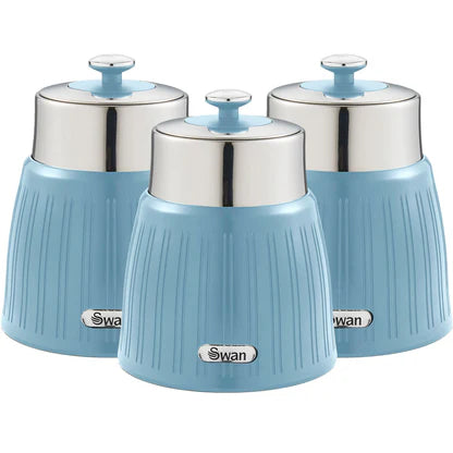 Swan Retro Bread Bin & Canisters Kitchen Set (Blue)