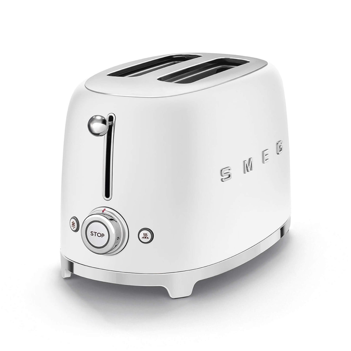 SMEG Matte White 2 Slice Toaster Extra Wide Slots TSF01WHMUK