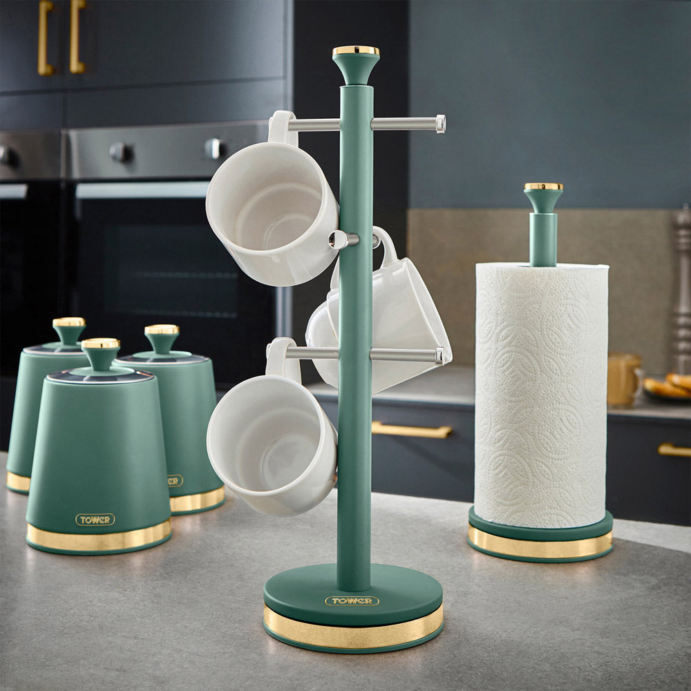 Tower Tower Cavaletto Mug Tree & Towel Pole Kitchen Set T826135JDE (Jade Green)
