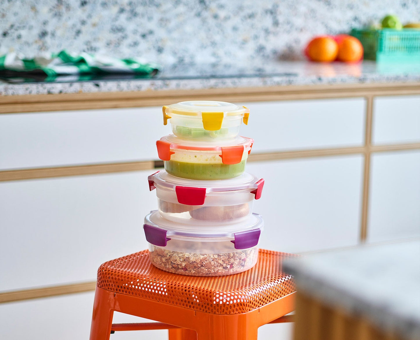 Joseph Joseph Nest Lock 4-Piece Multicolour Round Food Container Set 1000015