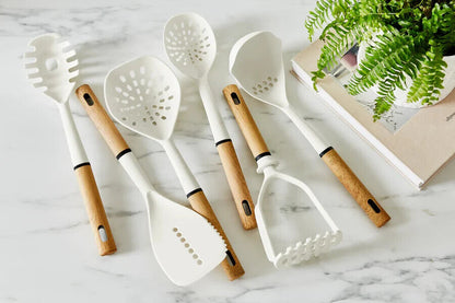 Swan Nordic 6 Piece Utensils Set With Holder - White -SWKA61010WHTN