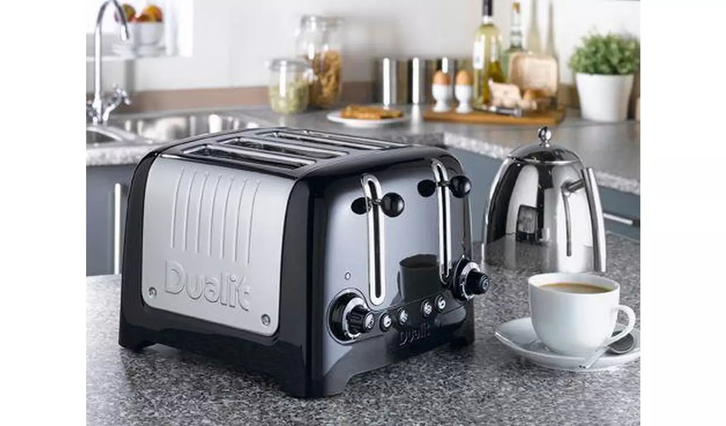 Dualit Lite Jug Kettle & 4 Slice Toaster Kitchen Set (Black).