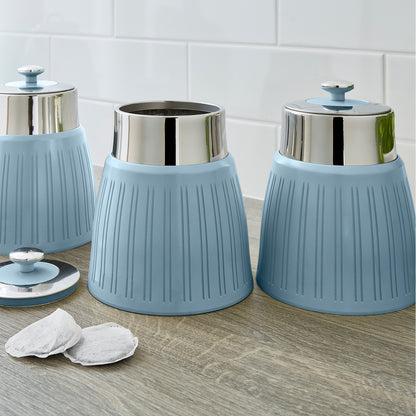 Swan Retro Bread Bin & Canisters Kitchen Set (Blue)