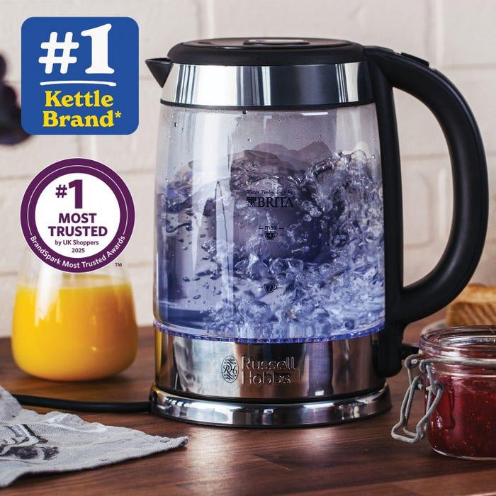 Russell Hobbs Purity Glass Brita Kettle 20760-10 (Black) - Vibe Home