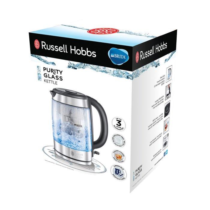 Russell Hobbs Purity Glass Brita Kettle 20760-10 (Black) - Vibe Home
