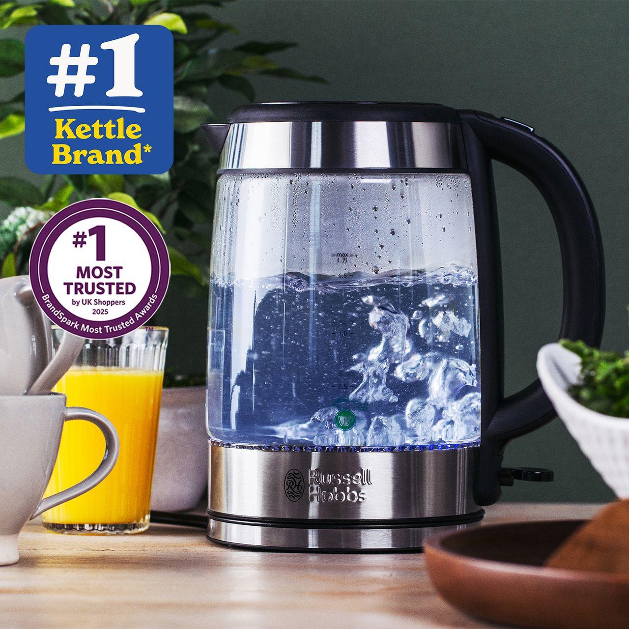 Russell Hobbs Glass Kettle 21600-10 (Black) - Vibe Home