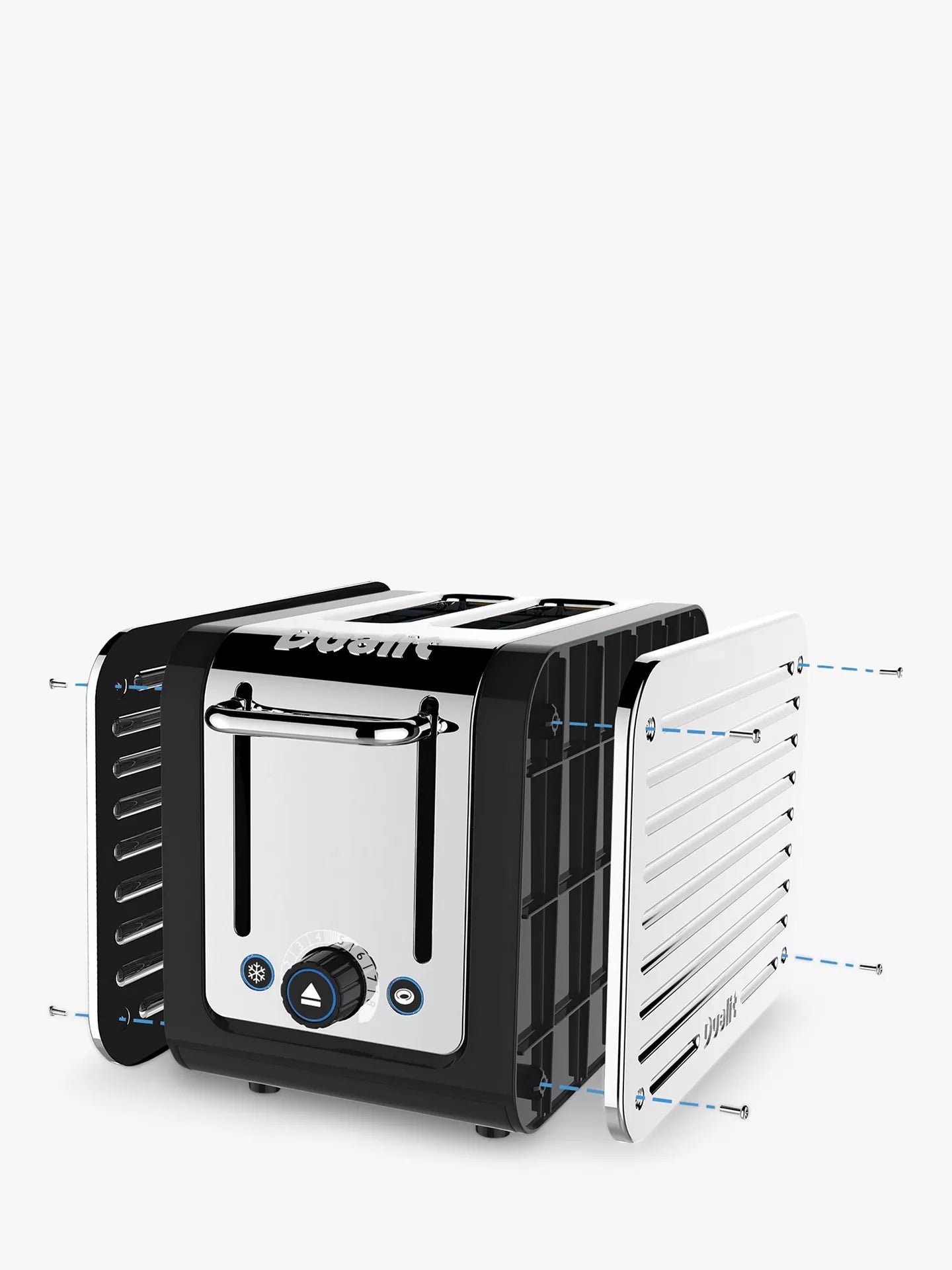 Dualit Architect Jug Kettle & 2 Slice Toaster Kitchen Set (Black).