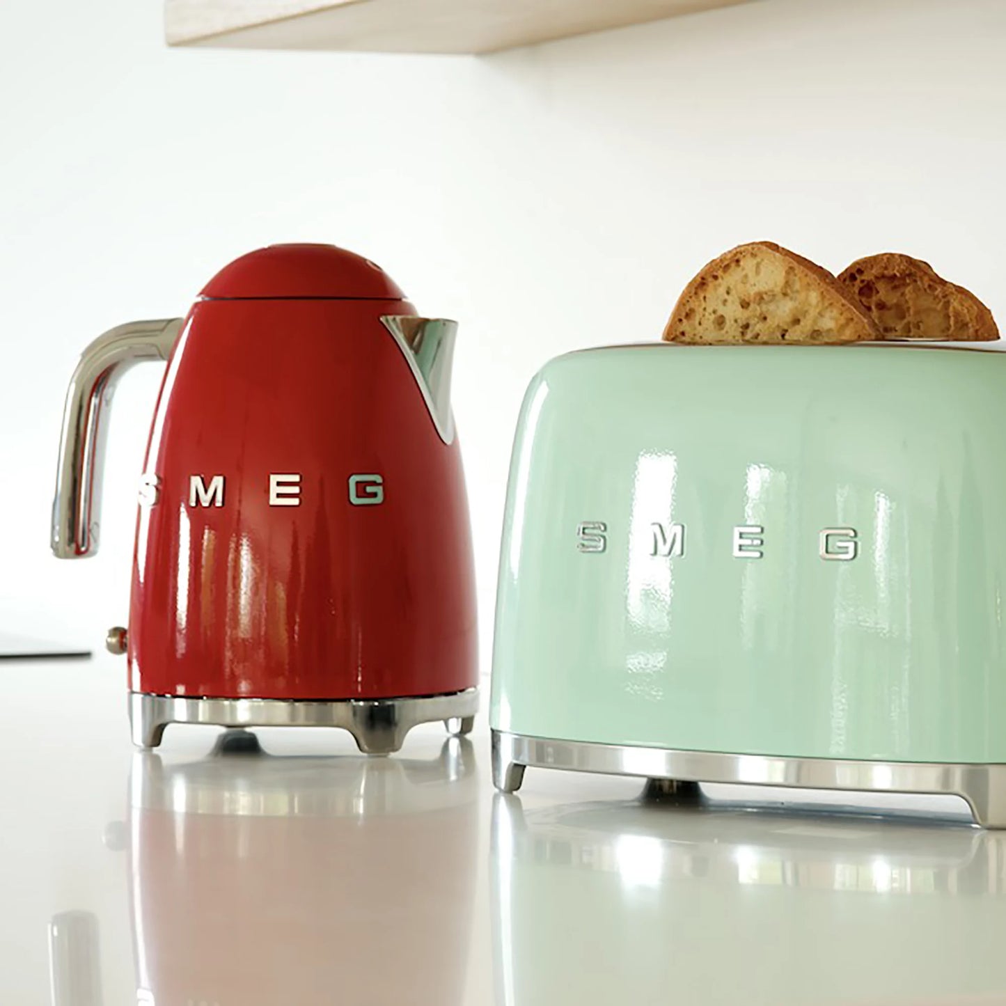 SMEG Retro 4 Slice Toaster TSF03PGUK - Pastel Green