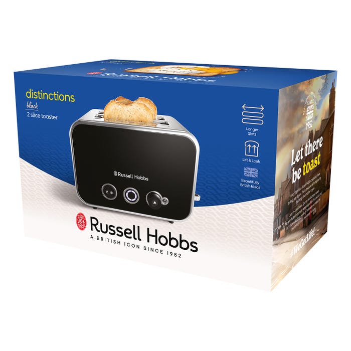 Russell Hobbs Distinctions Jug Kettle and Toaster Black