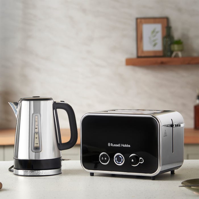 Russell Hobbs Distinctions Jug Kettle and Toaster Black