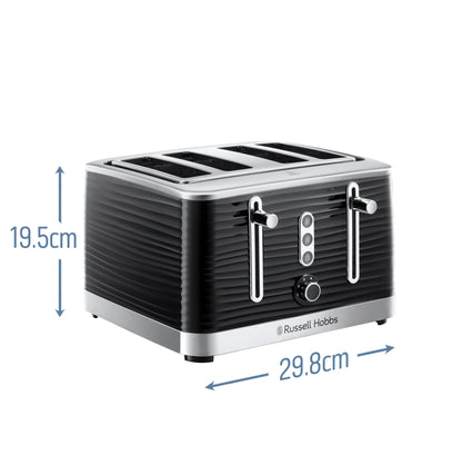 Russell Hobbs Inspire 4 Slice Toaster Extra Wide Slots 24381 (Black)