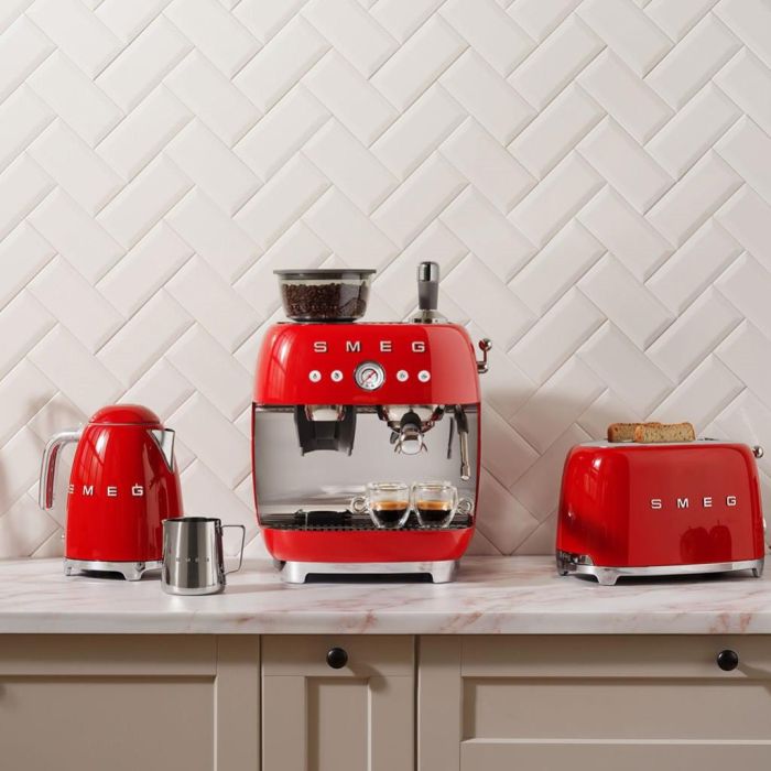 SMEG Retro 4 Slice Toaster Extra Wide Slots TSF03RDUK (Red)