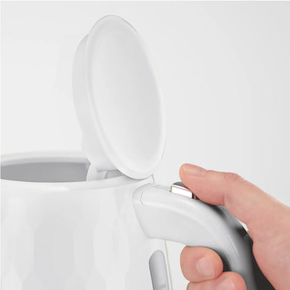Russell Hobbs Honeycomb Kettle, 4 Slice Toaster & Manual Microwave Kitchen Set (White)