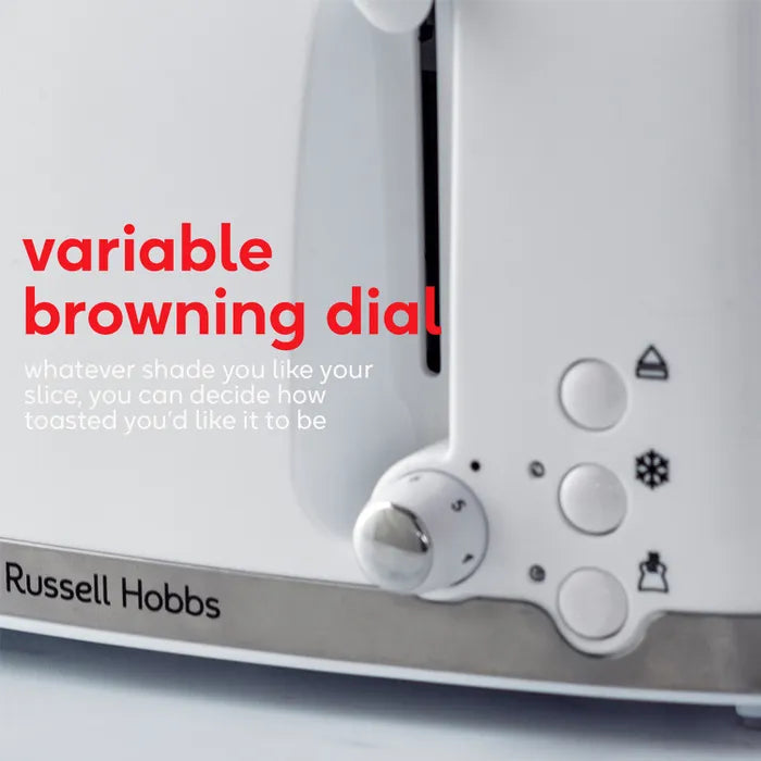 Russell Hobbs Honeycomb Kettle, 4 Slice Toaster & Manual Microwave Kitchen Set (White)