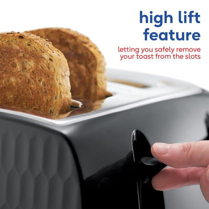 Russell Hobbs Honeycomb 4 Slice Toaster 26071 (Black) - Vibe Home