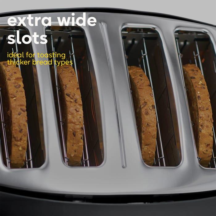 Russell Hobbs Honeycomb 4 Slice Toaster 26071 (Black) - Vibe Home