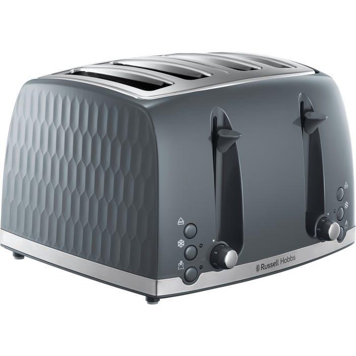 Russell Hobbs Honeycomb 4 Slice Toaster 26073 (Grey) - Vibe Home