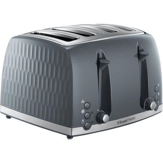 Russell Hobbs Honeycomb 4 Slice Toaster 26073 (Grey) - Vibe Home