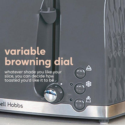 Russell Hobbs Honeycomb 4 Slice Toaster 26073 (Grey) - Vibe Home