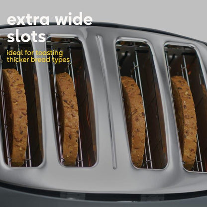 Russell Hobbs Honeycomb 4 Slice Toaster 26073 (Grey) - Vibe Home