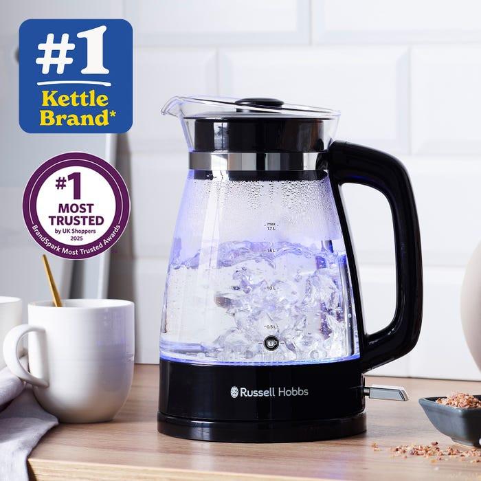 Russell Hobbs Classic Glass Kettle 26080 (Black) - Vibe Home