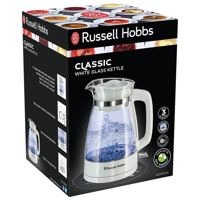 Russell Hobbs Classic Glass Kettle 26081 (White) - Vibe Home