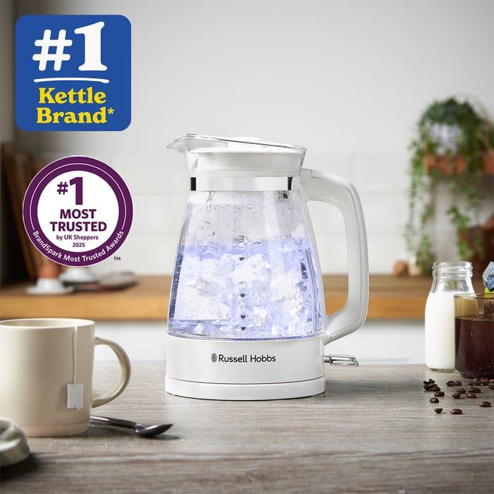 Russell Hobbs Classic Glass Kettle 26081 (White) - Vibe Home