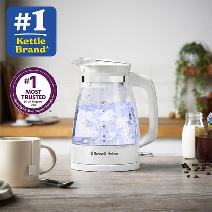 Russell Hobbs Classic Glass Kettle 26081 (White) - Vibe Home