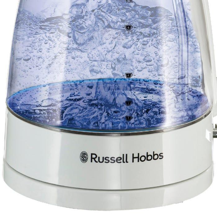 Russell Hobbs Classic Glass Kettle 26081 (White) - Vibe Home