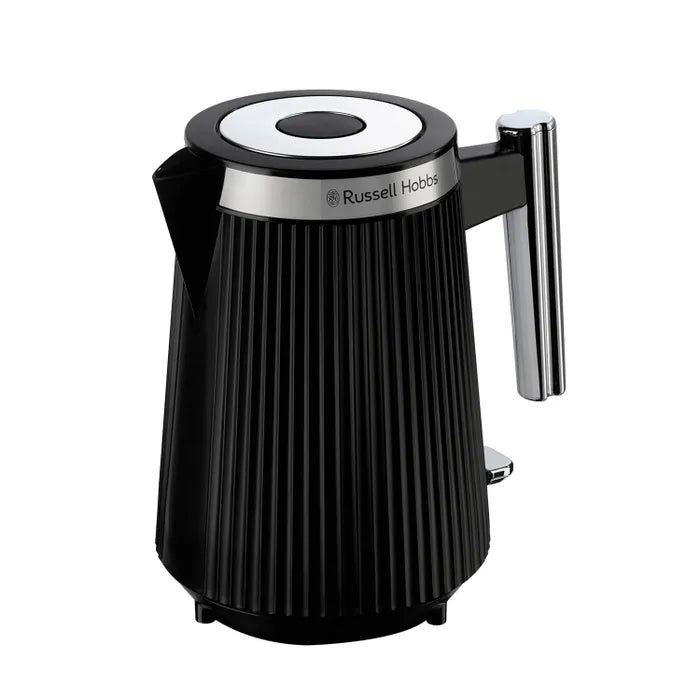 Russell Hobbs Bronte Kettle, 4 Slice Toaster & Digital Microwave Kitchen Set (Black)