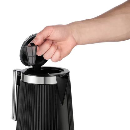 Russell Hobbs Bronte Kettle, 4 Slice Toaster & Digital Microwave Kitchen Set (Black)