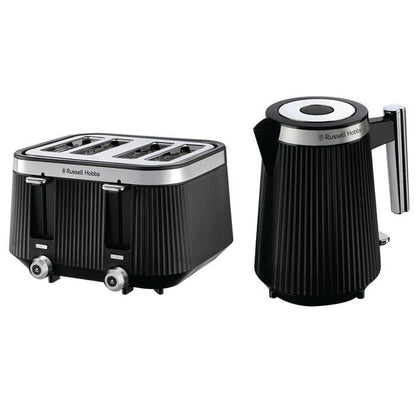 Russell Hobbs Bronte Jug Kettle & 4 Slice Toaster Kitchen Set (Matte Black) - Vibe Home