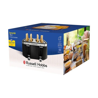 Russell Hobbs Bronte Jug Kettle & 4 Slice Toaster Kitchen Set (Matte Black) - Vibe Home