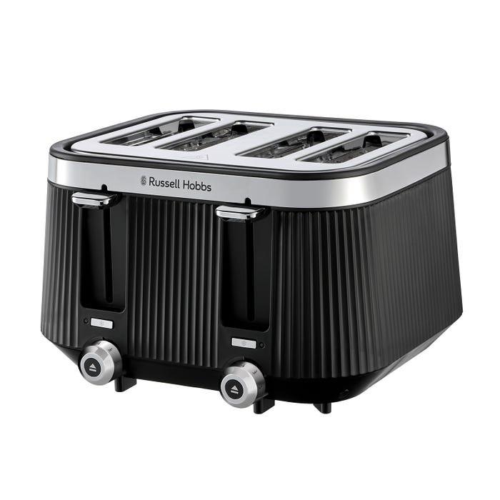 Russell Hobbs Bronte Jug Kettle & 4 Slice Toaster Kitchen Set (Matte Black) - Vibe Home